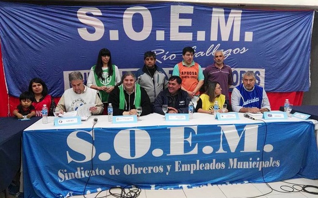 La Mesa de Unidad Sindical de Santa Cruz se reunió en la sede del SOEM Río Gallegos.