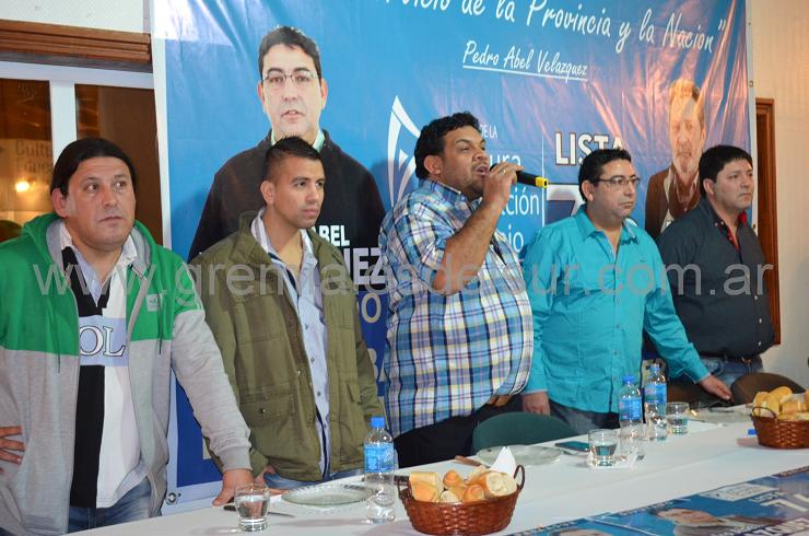 Cristian Sosa, Damián Urquiza, Guillermo Vargas, Pedro Velázquez y Sergio Niz, integrantes del Sindicato de Camioneros de Tierra del Fuego