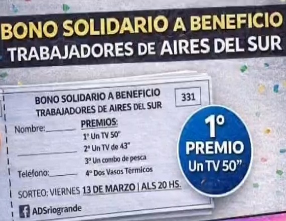 Bono y Festival Solidario a beneficio de los trabajadores de Aires del Sur 