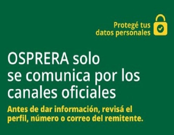 OSPRERA advierte sobre fraudes virtuales y/o estafas