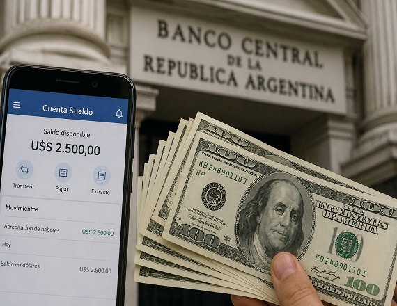 El BCRA habilitó el pago de salarios en dólares a través de las cuentas sueldo