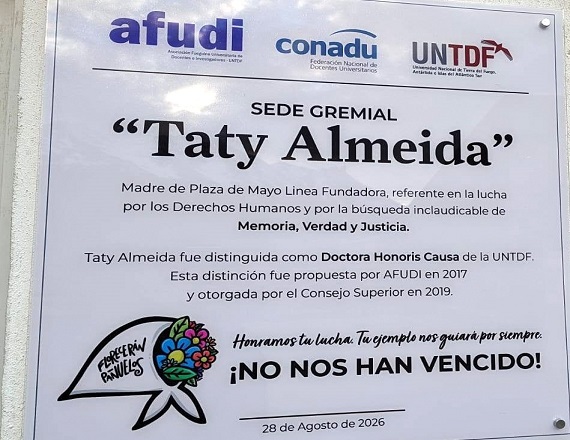 Sede gremial de AFUDI en Ushuaia Taty Almeida