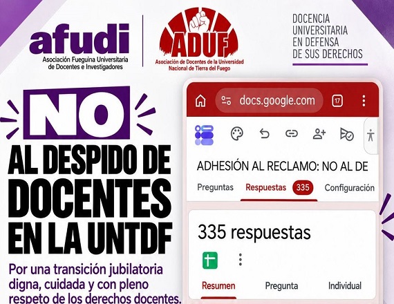 Ya son 335 las adhesiones contra el despido de docentes de la UNTDF  