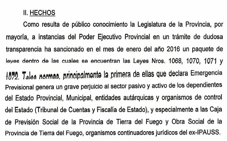 Hechos que se denuncian.