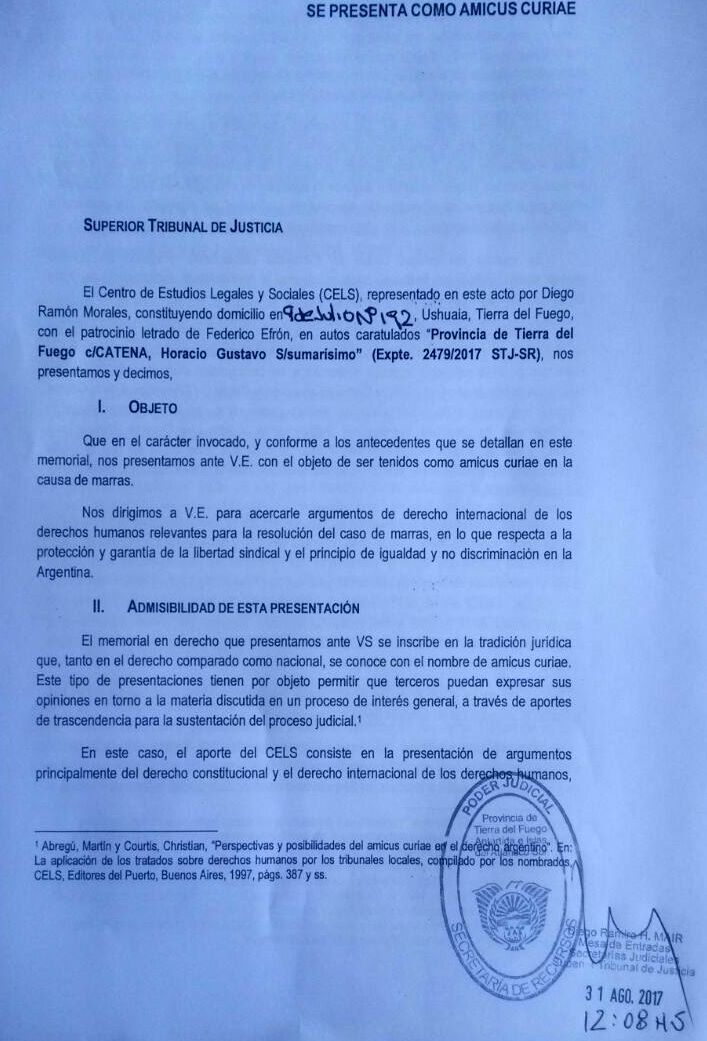 El CELS será “amigo del tribunal” en el pedido de nulidad por las exoneraciones a los docentes de Tierra del Fuego. 
