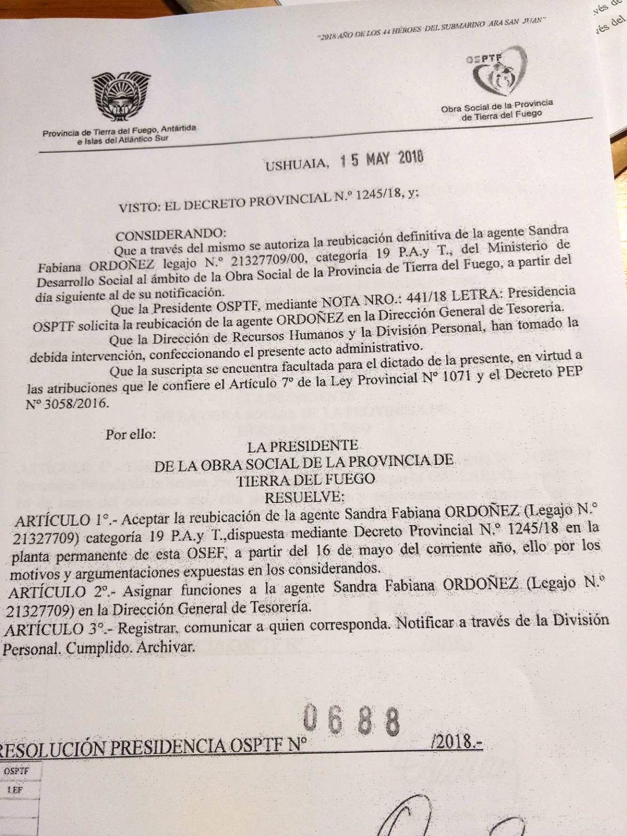 Resolución N° 688/2018. 