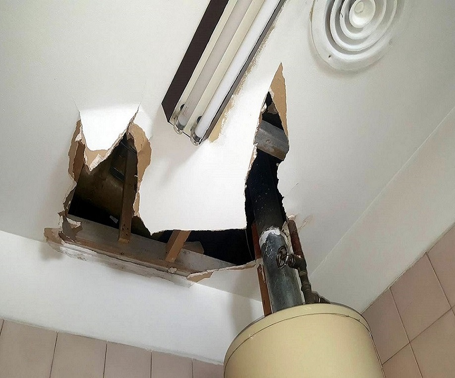 Cielorrasos destruidos. 