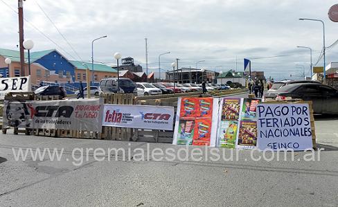 Uno de los piquetes se instaló en la intersección de San Martín y Belgrano