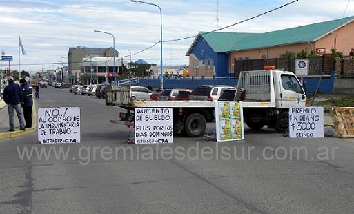 Uno de los piquetes se instaló en la intersección de San Martín y Belgrano