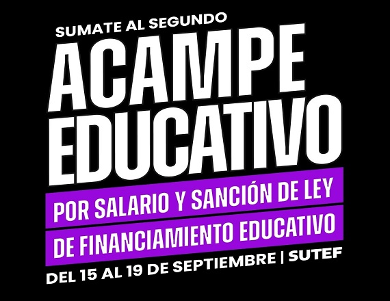 Los mandatos de las instituciones educativas definieron por mayoría un nuevo acampe provincial por una semana, con paro provincial de 48 horas los días jueves 18 y viernes 19 de setiembre.