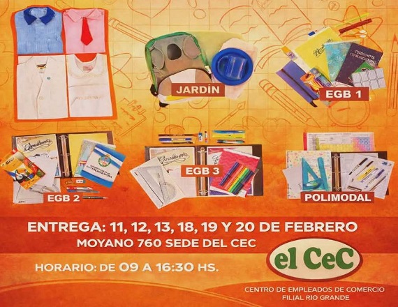 La entrega está destinada para alumnos hijos de afiliados al CEC de Jardín de Infantes, EGB 1, EGB 2, EGB 3, y Polimodal.