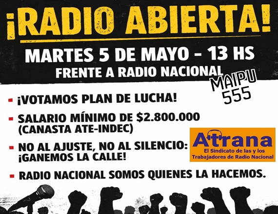 Los trabajadores de Radio Nacional hace un año y medio que padecen congelamiento salarial, con la pérdida de más de un 40% del poder adquisitivo de los salarios en relación a la inflación.