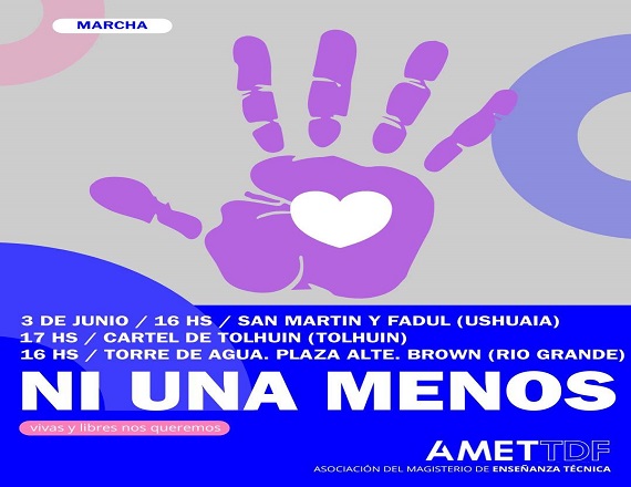 “En las aulas, en los talleres de las Escuelas Técnicas y en las calles, desde AMET caminamos al lado de cada mujer, feminidad y disidencia”, señaló la entidad sindical.