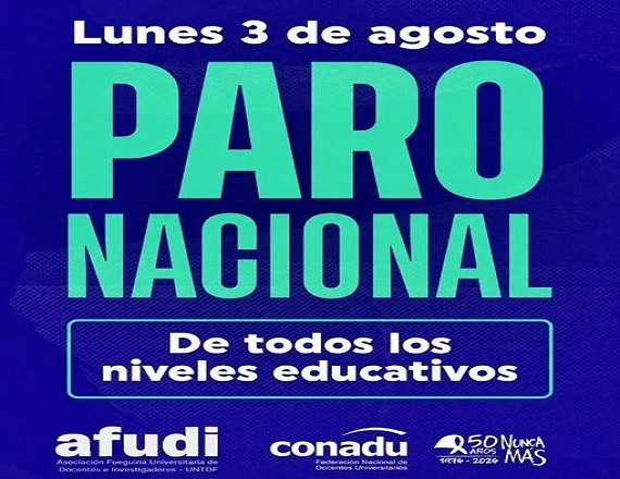 AFUDI exige el cumplimiento de la Ley de Financiamiento Universitario, la restitución del FONID, el restablecimiento de la Paritaria Nacional Docente y Universitaria, y el rechaza el proyecto de Ley de