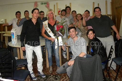 Rita Larraignee (Sueño Fueguino) con los compañeros de trabajo