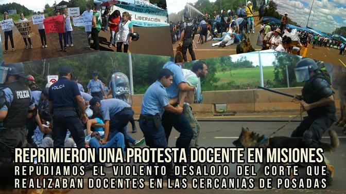 Fuerte represión a docentes en Misiones