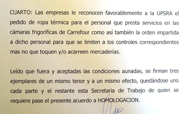 Las empresas reconocieron el reclamo de UPSRA por ropa de trabajo